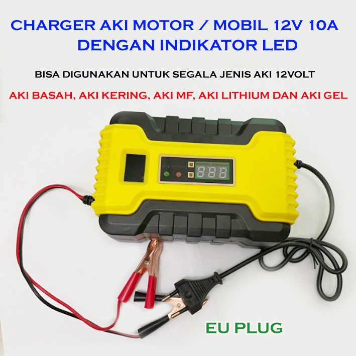 Jual Charger Aki Portable V A Mobil Motor Alat Cas Aki V A Led