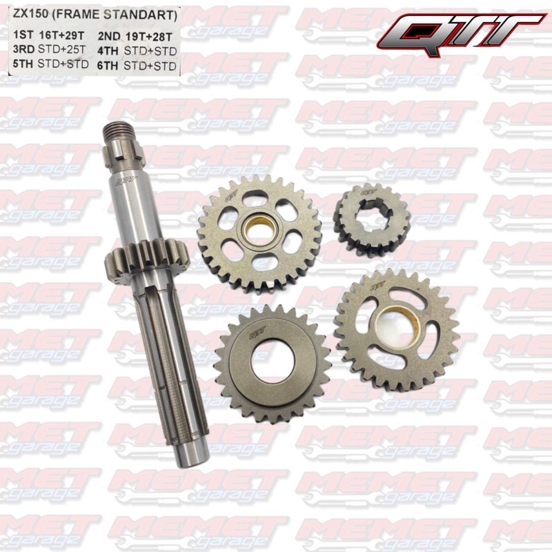 Jual Gigi Rasio Gearbox QTT Ninja 150 R RR SS Frame Standar | Shopee