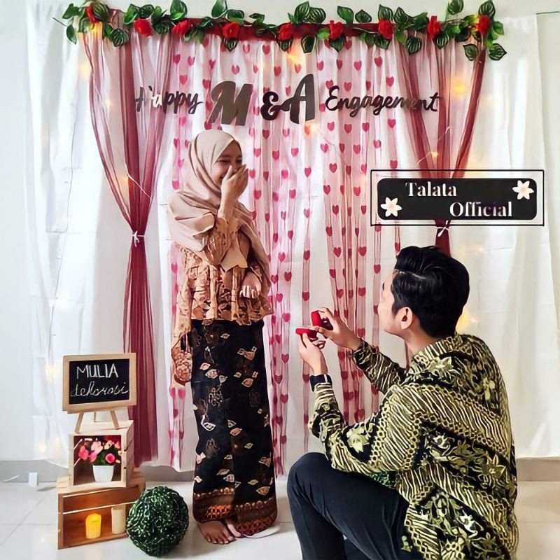 Jual Dekor Dekorasi Backdrop PhotoBooth Kain Hiasan Lamaran Tunangan
