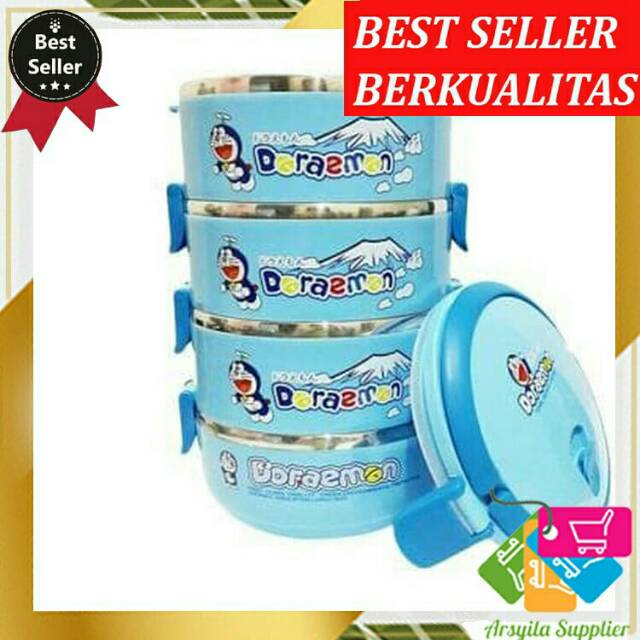 Jual Rantang 4 susun doraemon / hello kitty /minion/ rantang makan ...