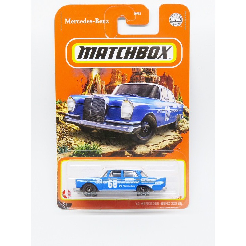 Matchbox Mercedes-Benz 220 SE (1962) – Blau Mit Weißem Dach, Spielzeugauto Im Maßstab