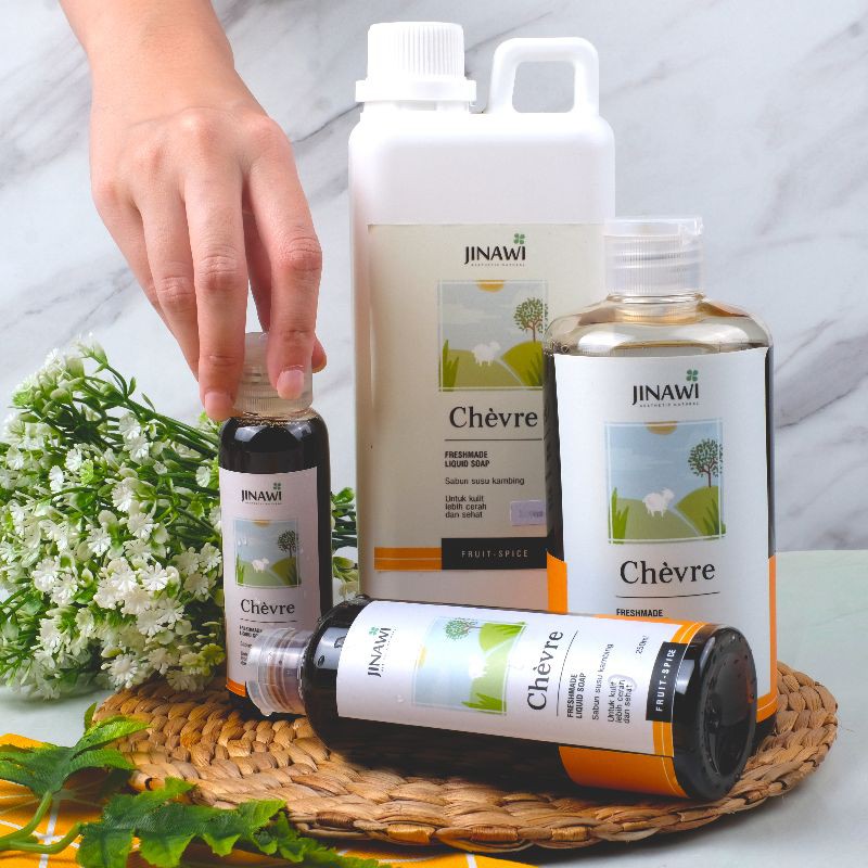 Jinawi Premium & Natural Body Wash Chevre (sabun susu kambing) 1000mL eczema-friendly BPOM HALAL (non-SLS)