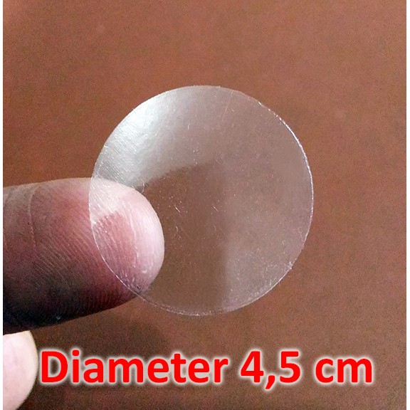 Jual Stiker Vinyl Bulat 4,5 cm Transparant Polos 60 pcs Sticker Bundar ...