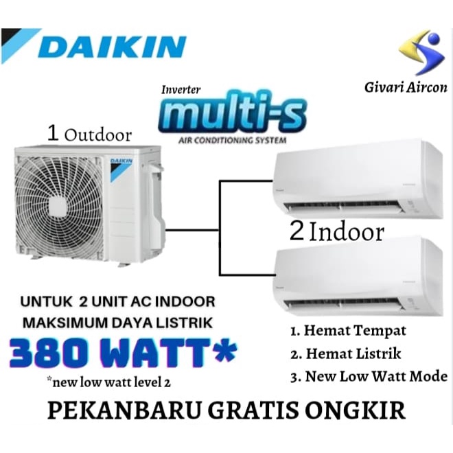 Jual AC DAIKIN MULTI-S CTKC15RVM4 + CTKC15RVM4 + 2MKC30(0.5 PK + 0.5 PK ...