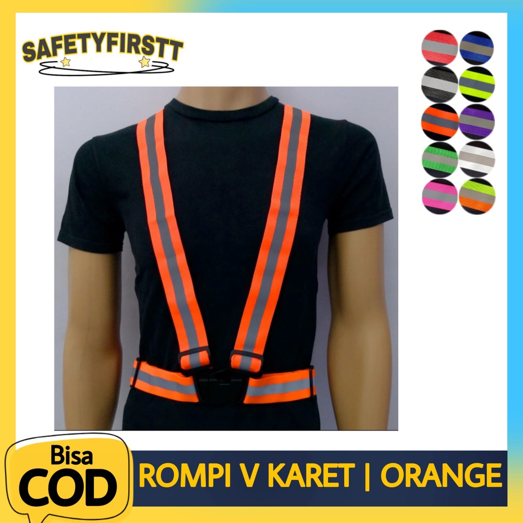 Jual READY SEMUA WARNA Rompi Safety Karet Elastis Rompi V Rompi Proyek ...