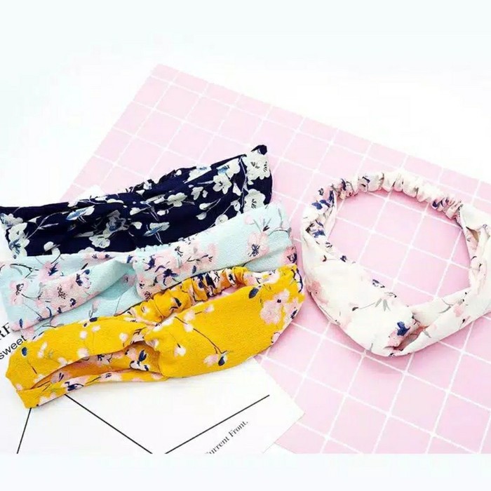 Jual Bandana simpul bando rajut korea bandana wanita motif sakura ...