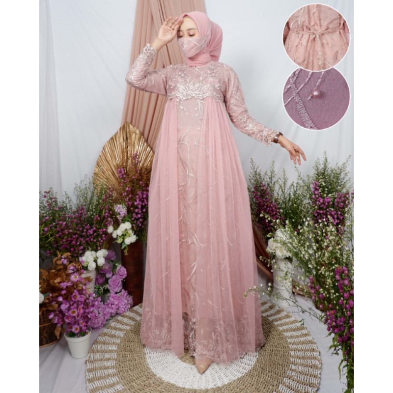 Jual Kebaya modern gamis brokat tulle edelwies / kebaya muslim / gamis ...