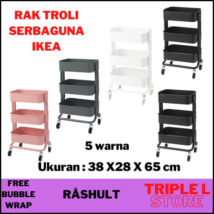 Jual Rak Troli Trolley Serbaguna Dapur Ruang Tamu 3 Susun Rak Beroda ...
