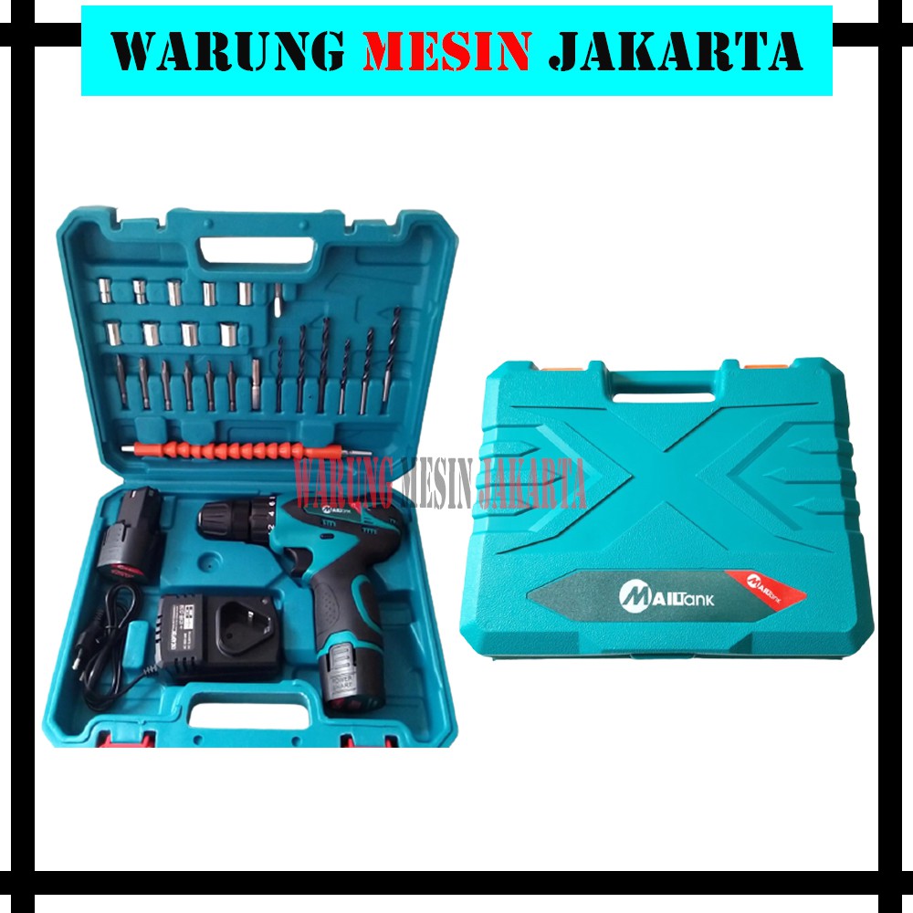 Jual Mailtank Sh Mesin Bor Baterai Cordless Drill V Mailtank Full Set Shopee Indonesia