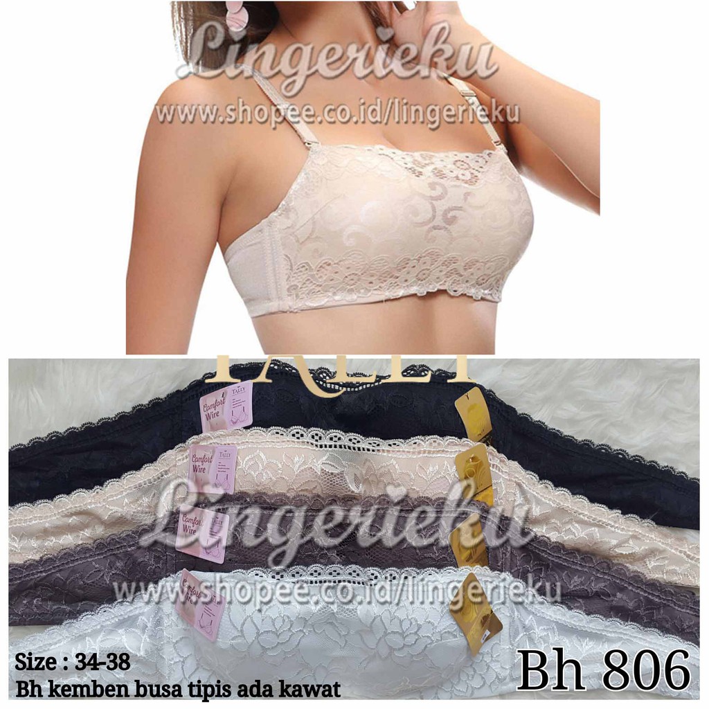 Jual Bra BH Kemben Brokat Renda Busa Tipis Ada Kawat Tally 806