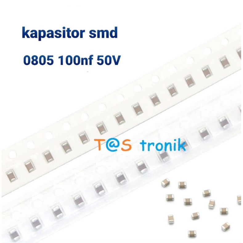 Jual (10pcs) capacitor ceramic smd 0805 kapasitor 100nf 50v kapasitor ...