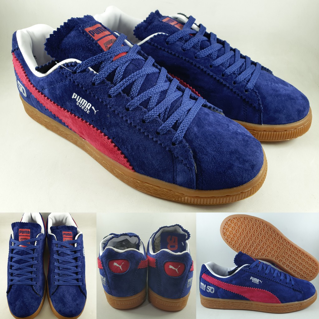 Jual Sepatu Kets Puma Suede 50 X Michael Lau Sample Navy Blue Red ...