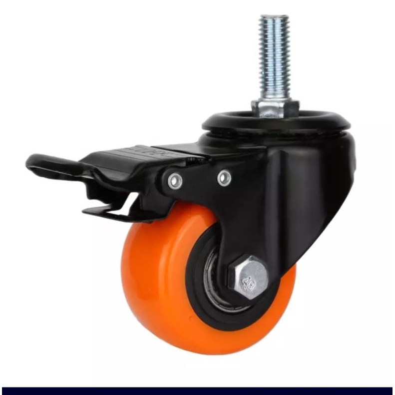 Jual Roda pvc oren lemari tusuk/srew 2 inch taiwan putar+rem | Shopee ...