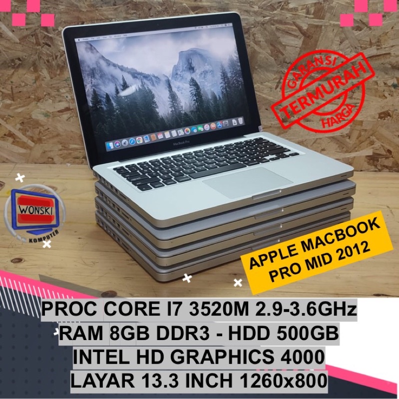 Jual MACBOOK PRO MID 2012 MD102 CORE I7 MD101 RAM 8GB HDD 500GB LAPTOP ...