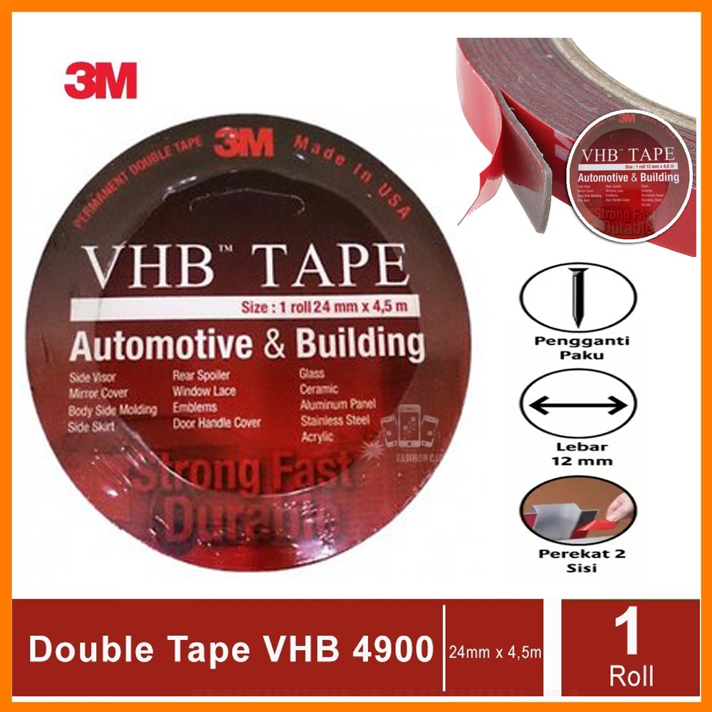 Jual Lem 3M VHB Double Tape Automotive 4900 Size 12mm X 4.5m Double