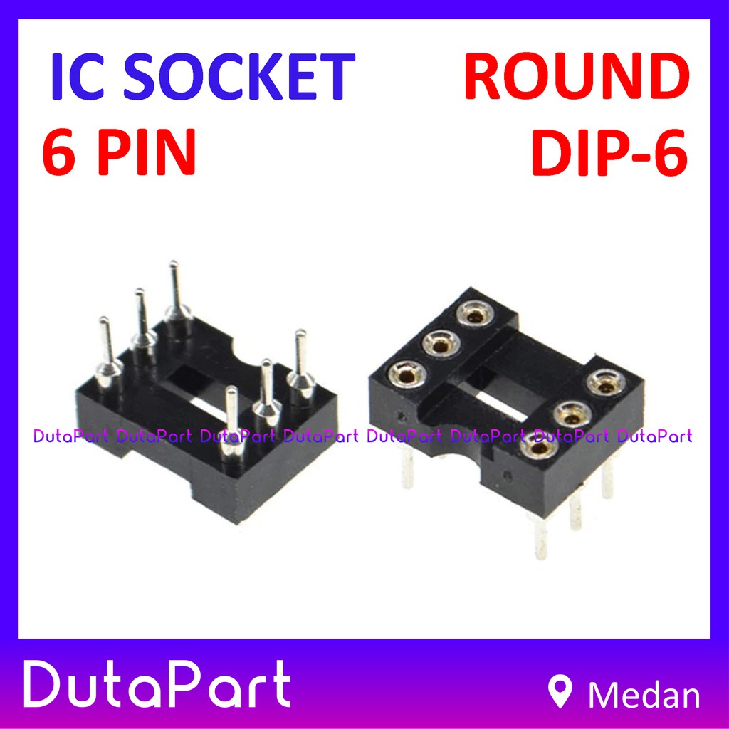 Jual Socket IC 6 PIN 6PIN Round Adapter Soket DIP-6 DIP6 6P DIP 6 P ...