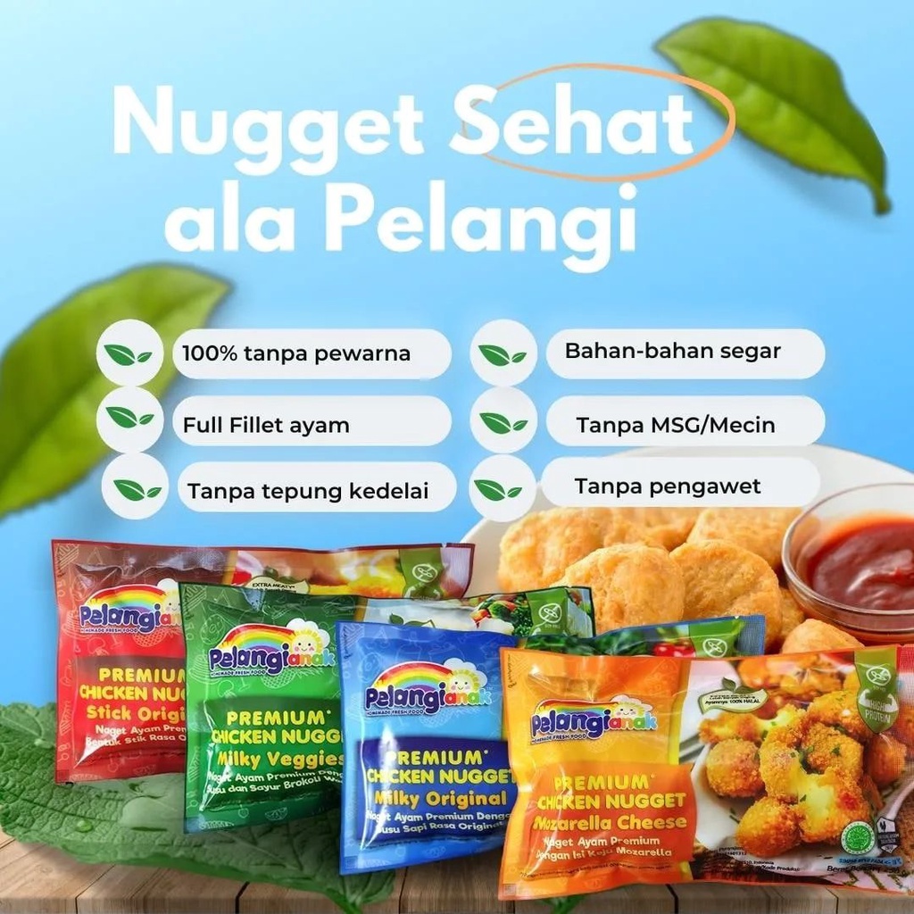 Jual Nugget Ayam Sehat Non MSG & Pengawet Pelangi Frozenfood Chicken