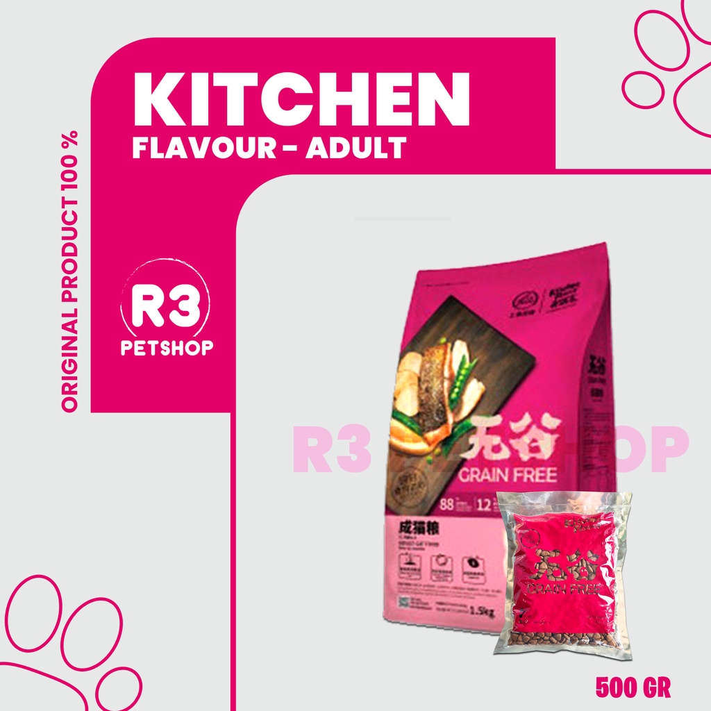 Jual Makanan Kucing Kering Premium KITCHEN FLAVOR All Variant 500 Gr Shopee Indonesia