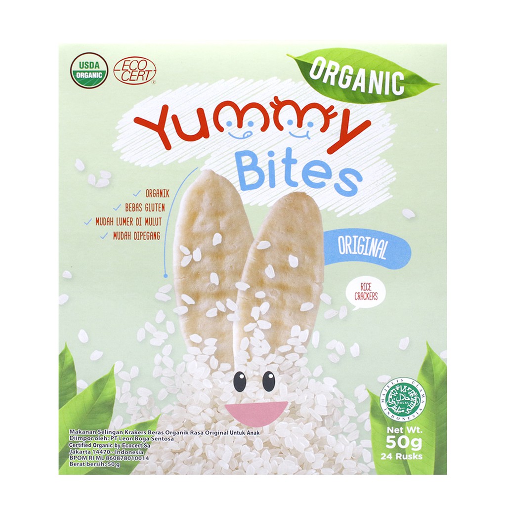Jual Yummy Bites Rice Crackers Organic Original 50g Shopee Indonesia