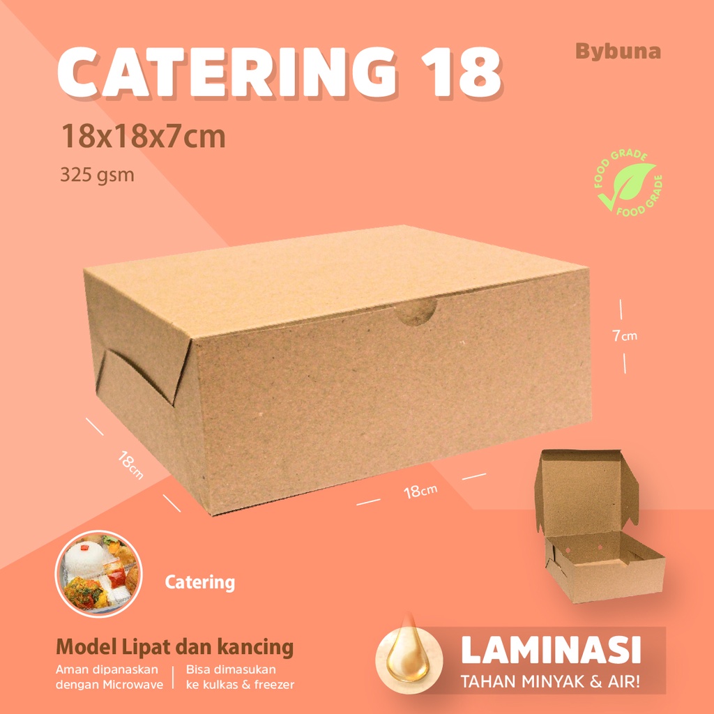 Jual DUS BOX CATERING 18X18 DUS NASI 18 KRAFT LAMINASI KOTAK NASI ...