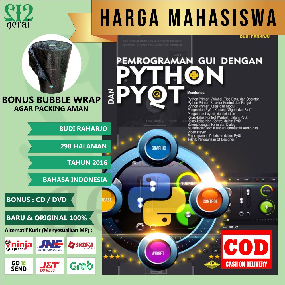 Jual Buku Pemrograman Gui Dengan Python Dan Pyqt Budi Raharjo Harga Mahasiswa Shopee Indonesia 2222
