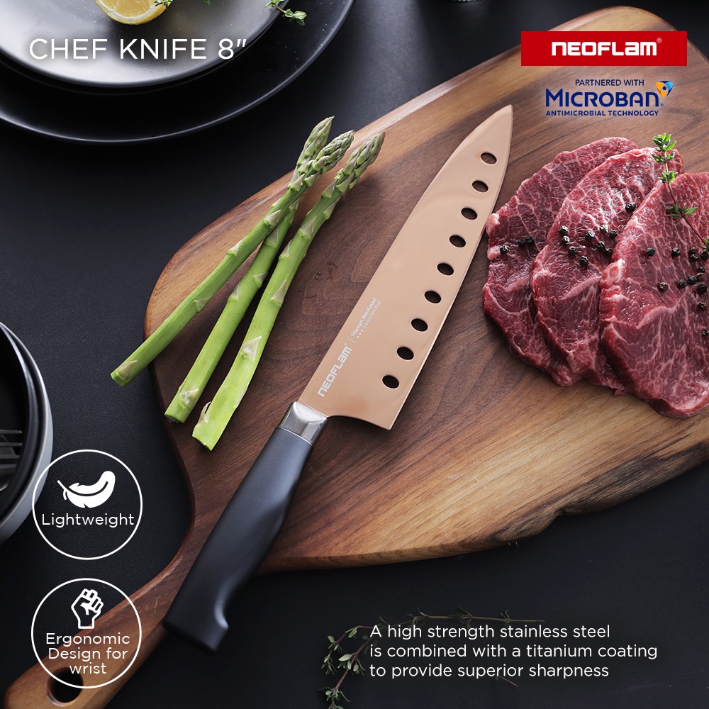 Cuchillo de Chef de 8 Pulgadas, Color Rojo MASTER CHEF KB2201-200-RED