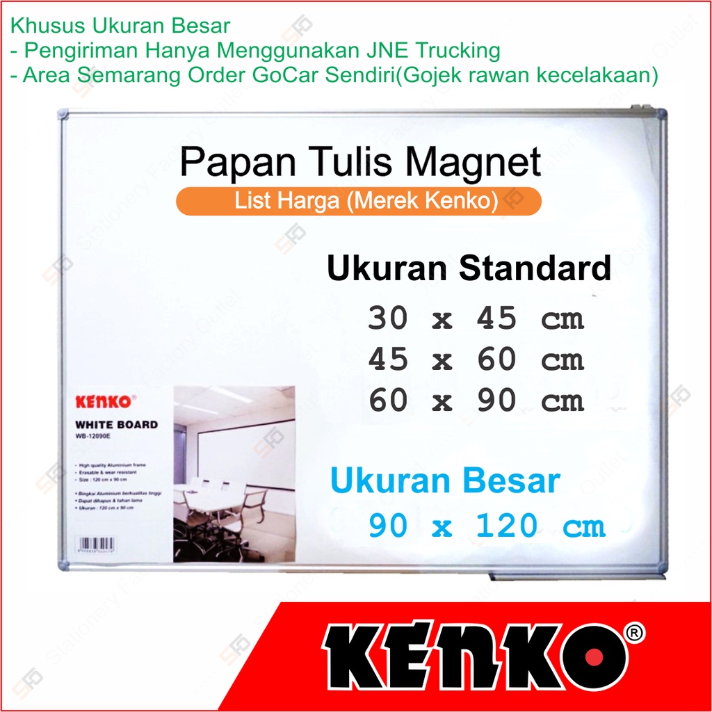 Jual Papan Tulis Kenko 30 x 45 cm Whiteboard SFO Semarang Official Shopee