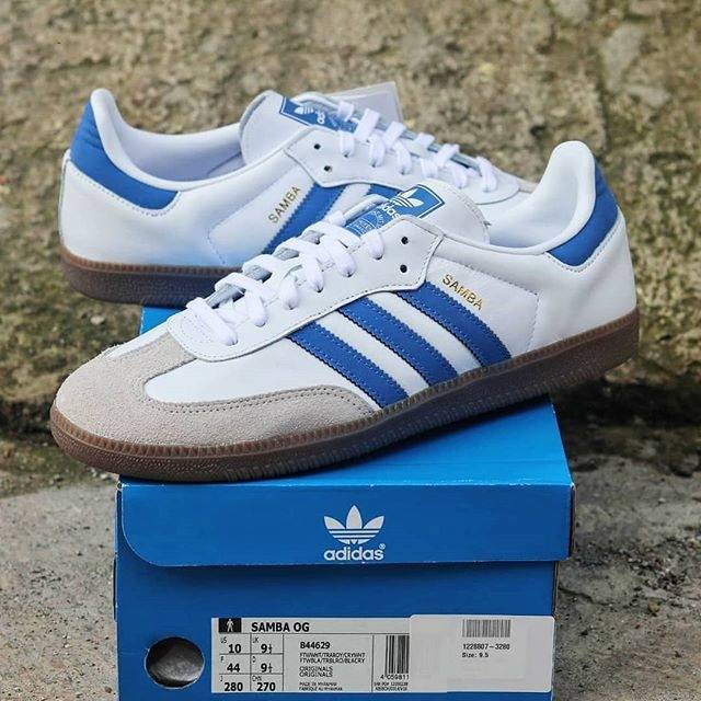 adidas samba blue and white