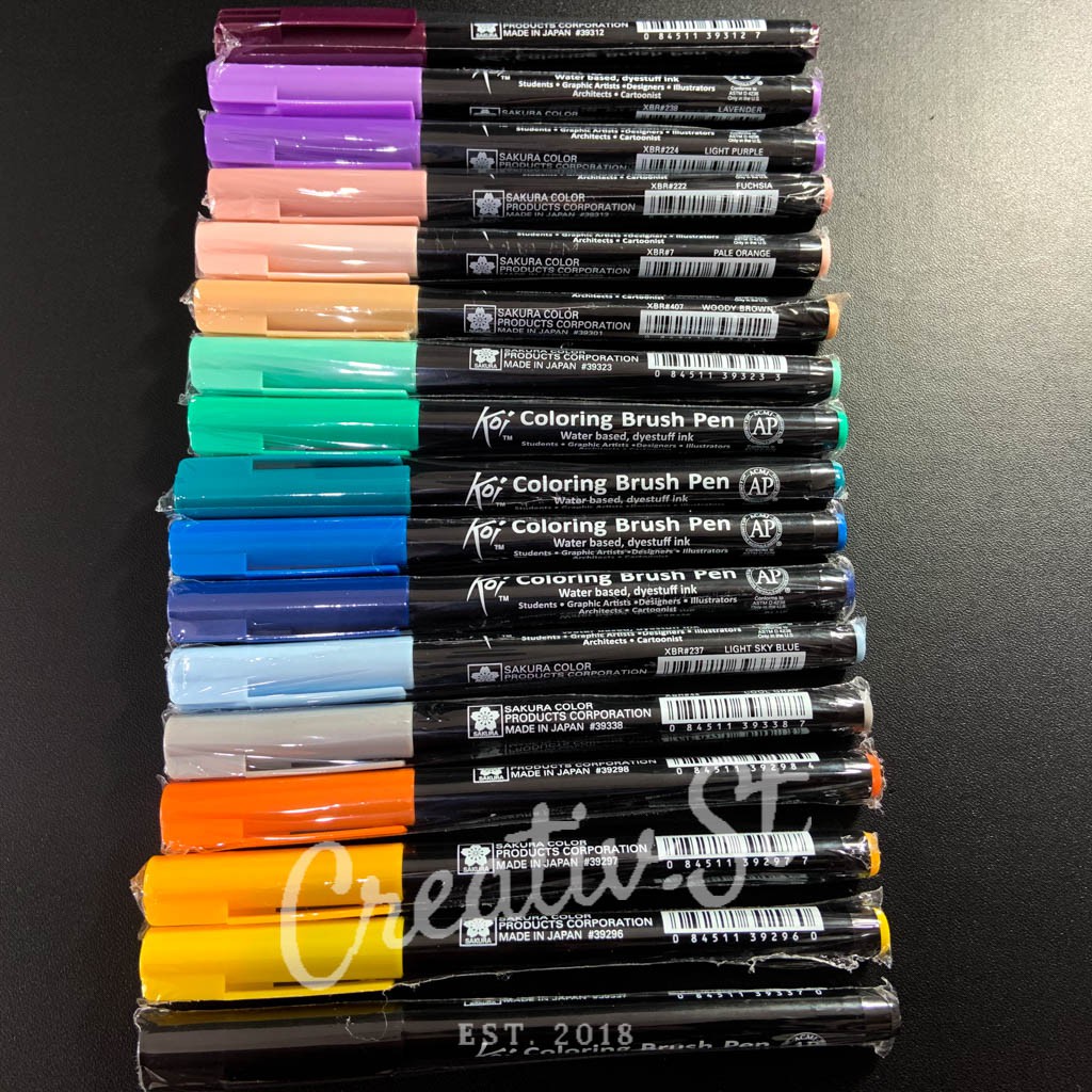 Jual Sakura Koi Coloring Brush Pen 48 Colors Green - Blue Shades Spidol ...