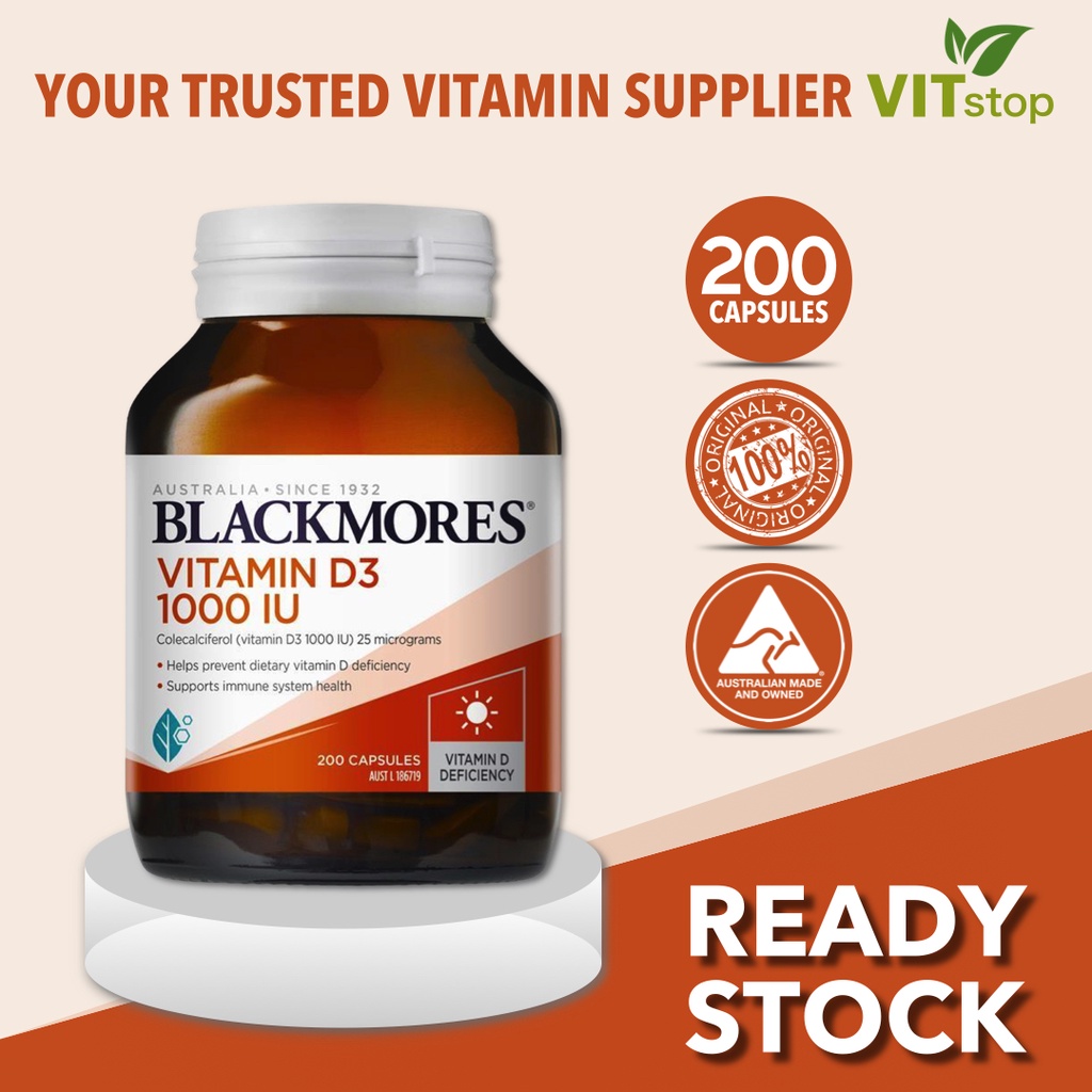 Jual Blackmores Vitamin D3 1000IU 1000 IU 200 Capsules / Kapsul