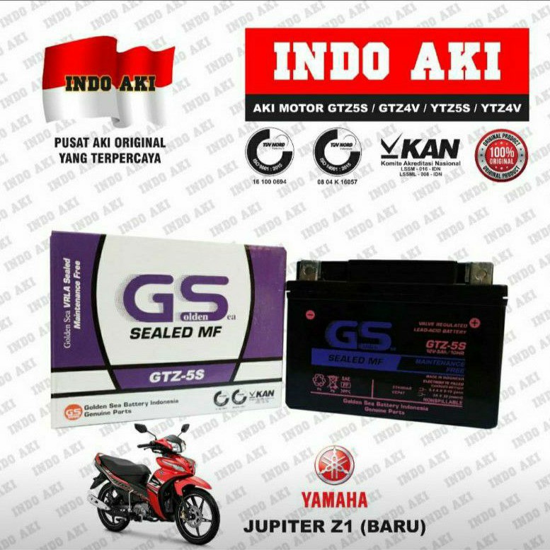 Jual Aki Motor Yamaha Jupiter Z1 Baru GTZ5 GTZ5S GTZ 5S Golden Sea Accu