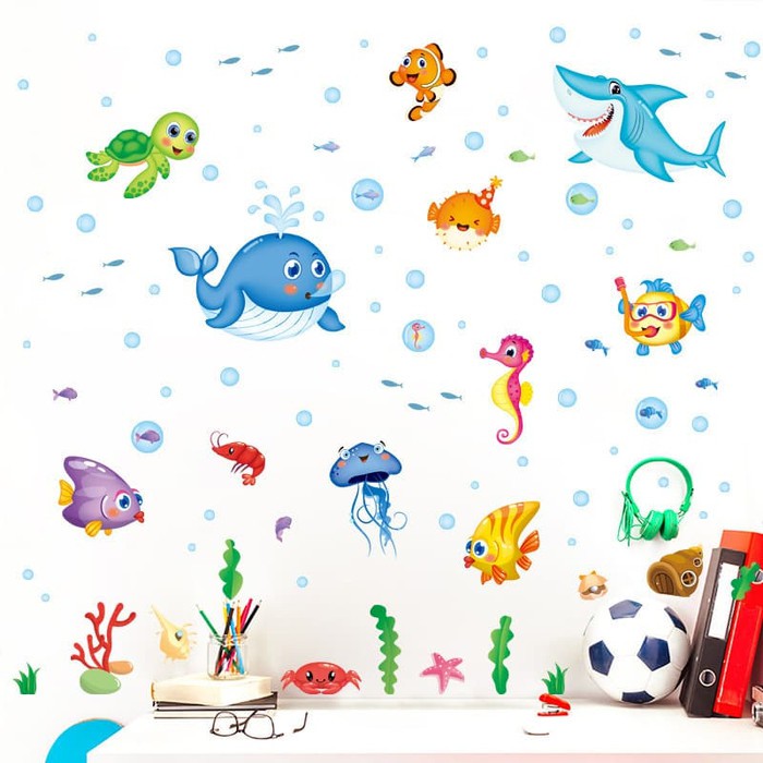 Jual Wall Sticker / Stiker Dekorasi Untuk Dinding (Kaca) : Kartun Hewan ...