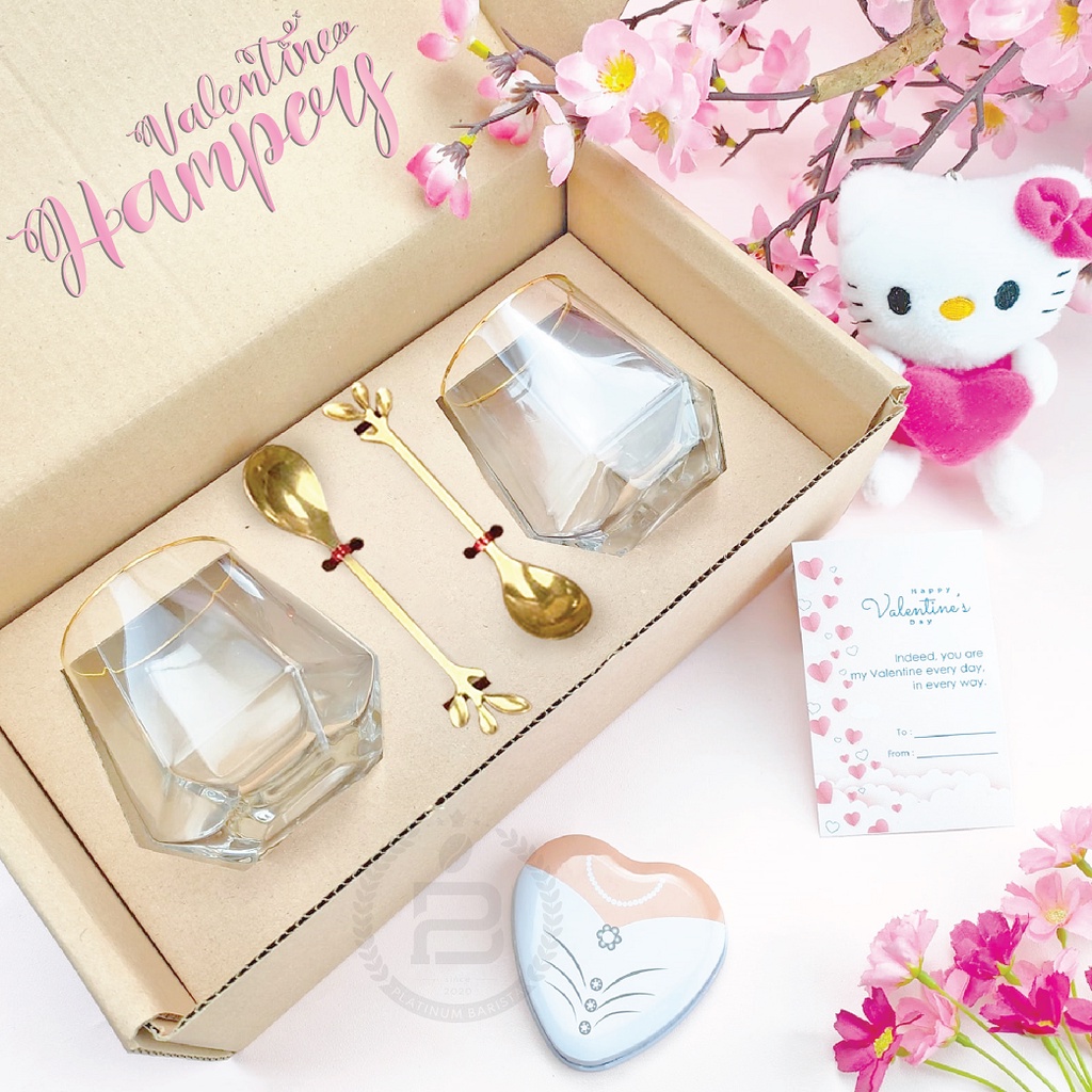 Jual Valentine Hampers Valentines Day T Box Parcel Glass Aestehtic Gelas Kaca Kasih Sayang 6250