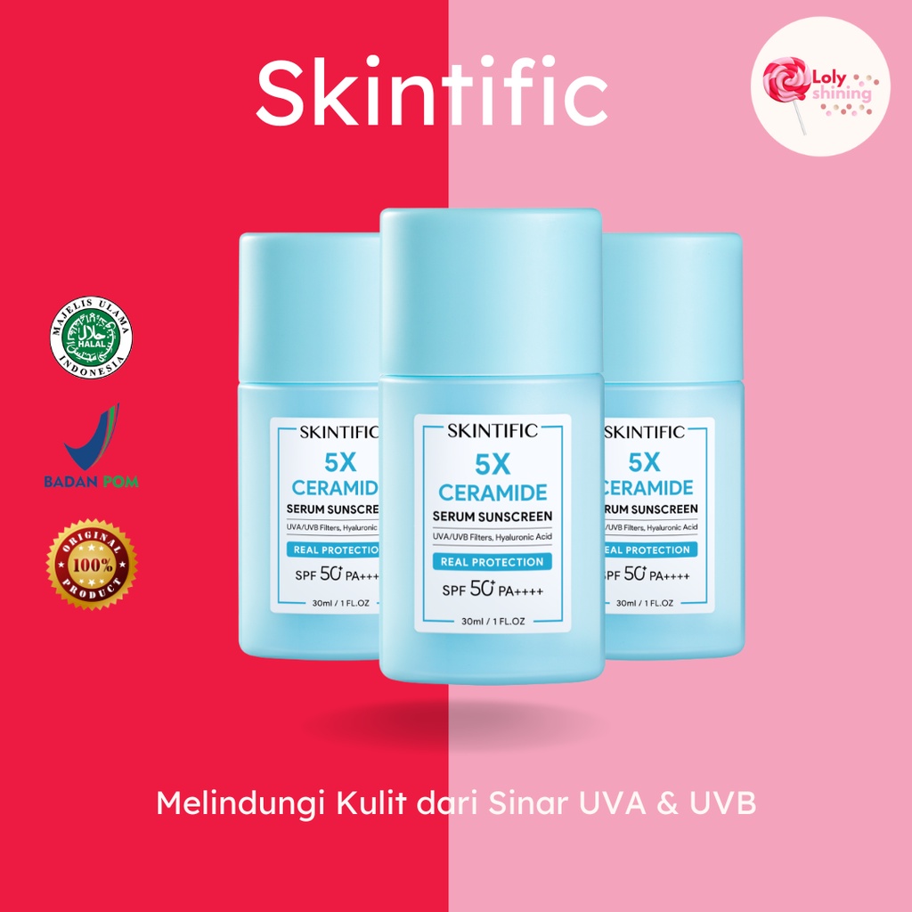 Jual SKINTIFIC 5X Ceramide Serum Sunscreen SPF50 PA++++ Skincare ...