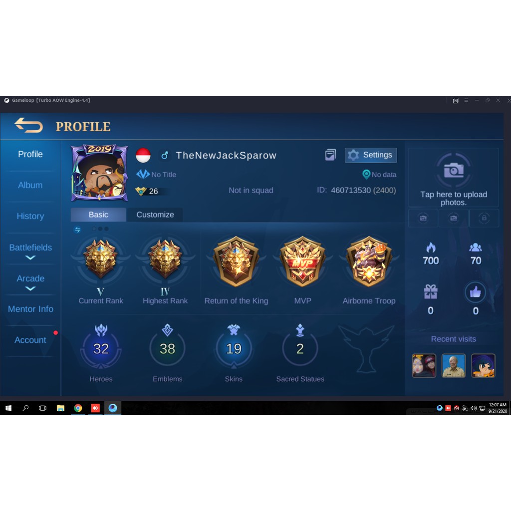 Jual akun mobile legend (Rank Legend) Shopee Indonesia