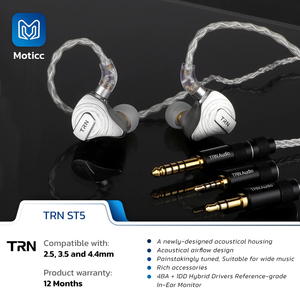 Jual TRN ST5 4BA+1DD In Ear Monitor Earphone 10 Drivers Unit HIFI DJ ...