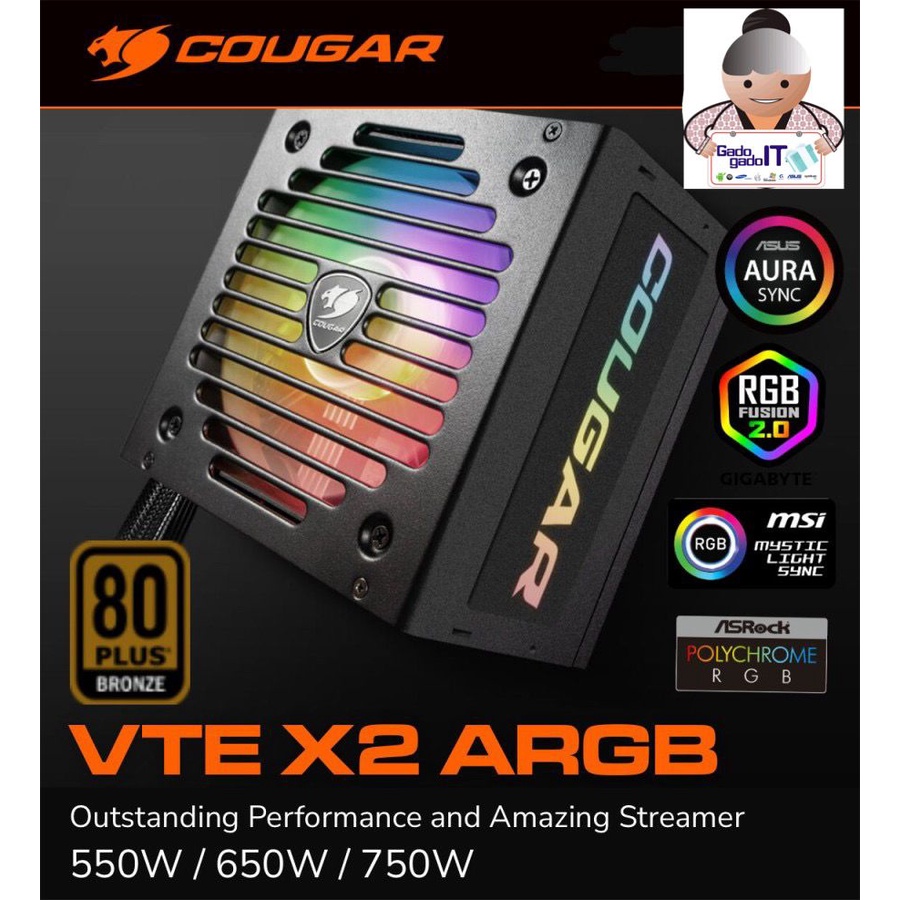 Jual Power Supply Unit Psu Cougar Vte X Argb W I W I W Plus Bronze Shopee Indonesia