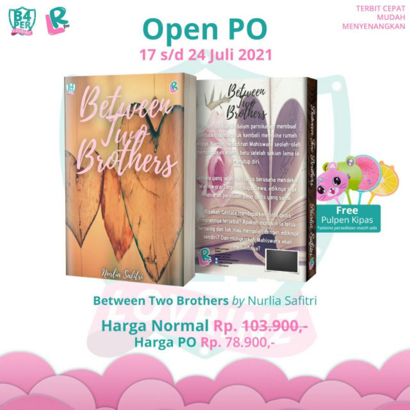 Jual Buku Novel Between Two Brothers by Nurlia Safitri - Novel Original ...