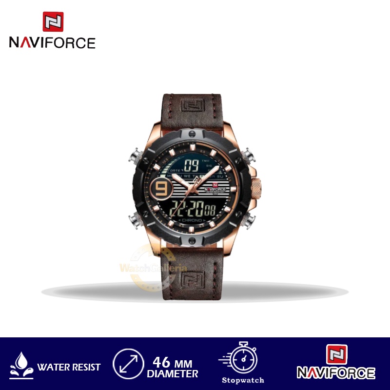 NAVIFORCE NF9128M orologio da polso da uomo a LED digitale e al quarzo con data