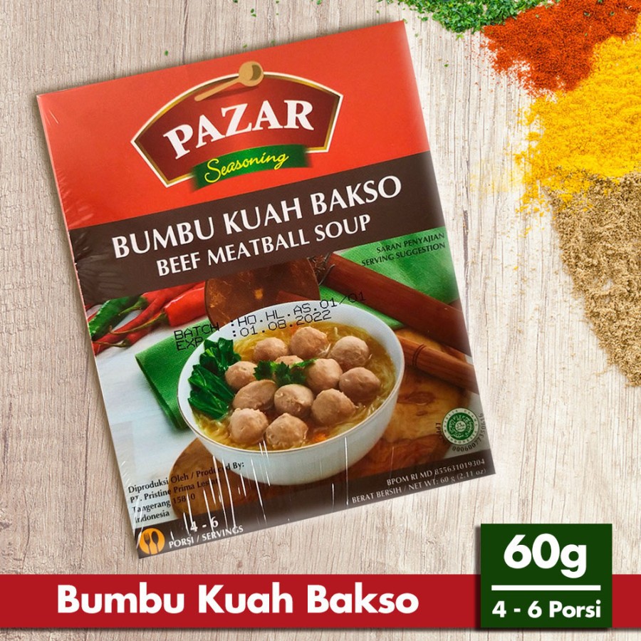 Jual PAZAR BUMBU KUAH BAKSO - Bumbu Masak Instan Box 60g | Shopee Indonesia