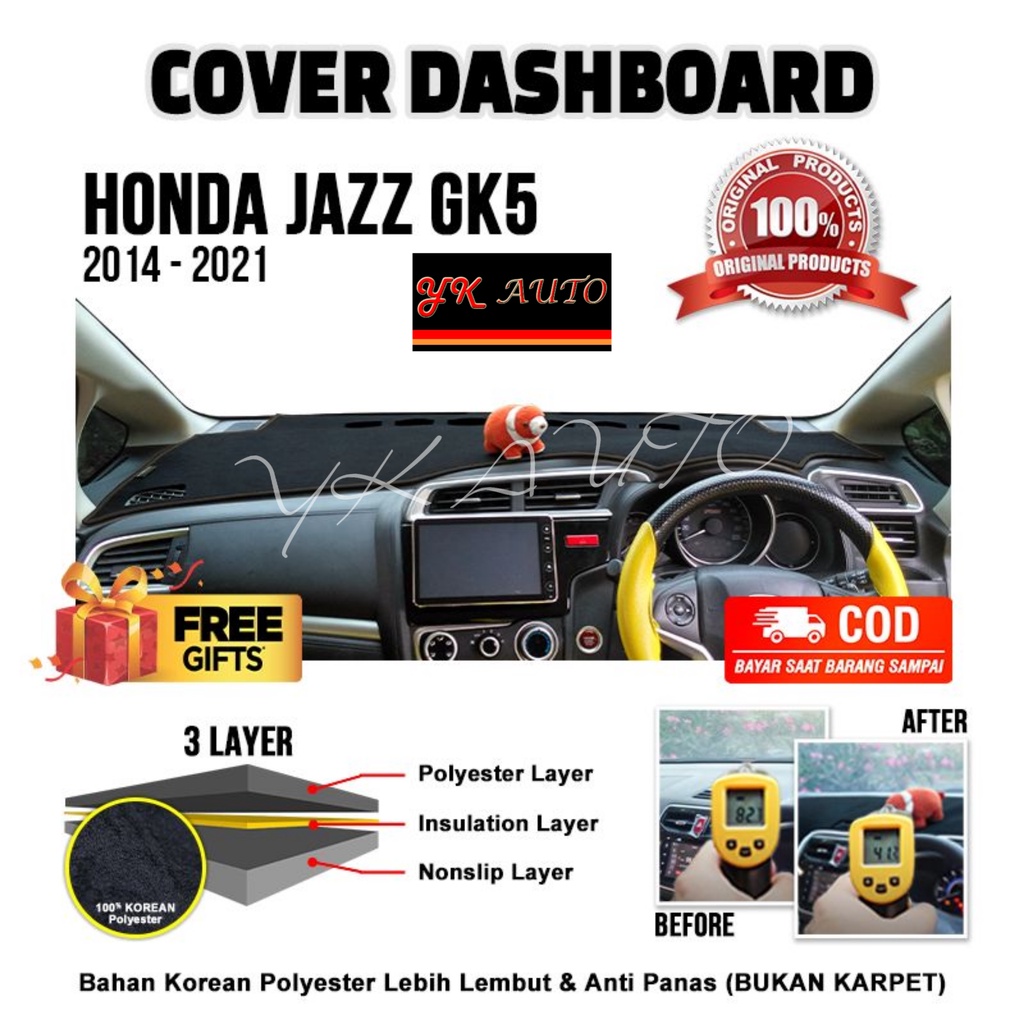 Jual Cover Dashboard New Jazz Gen3 GK5 Premium Cover Dasboard Honda