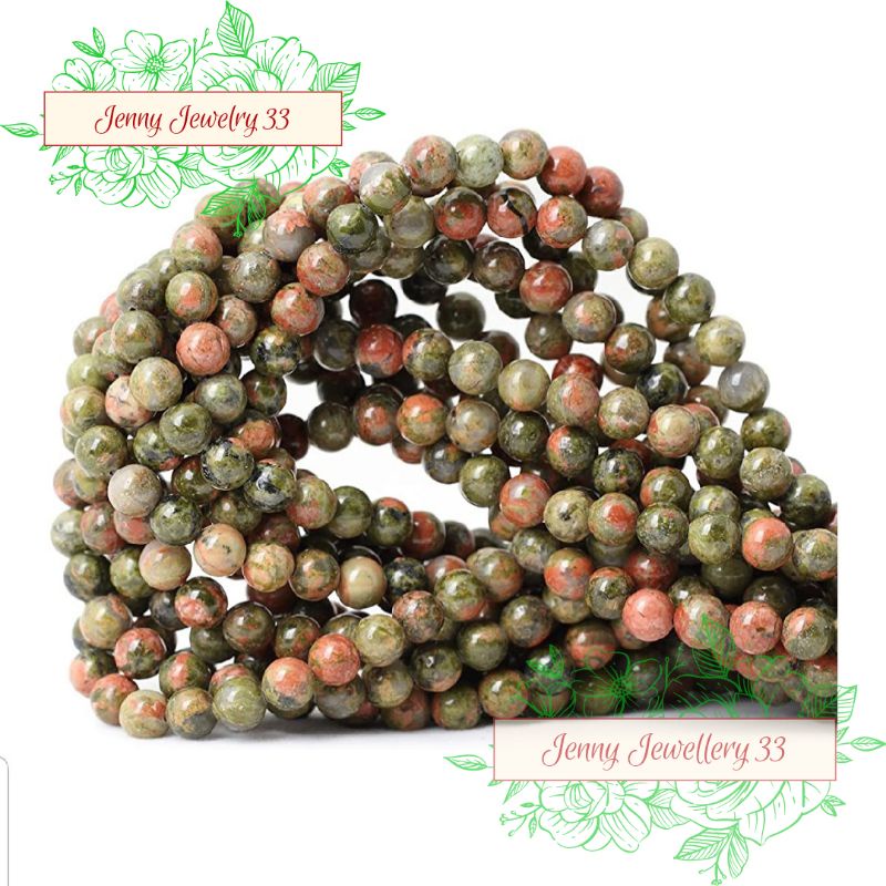 Jual BAHAN CRAFT MANIK BATU ALAM AGATE UNAKITE 4-10mm | Shopee Indonesia