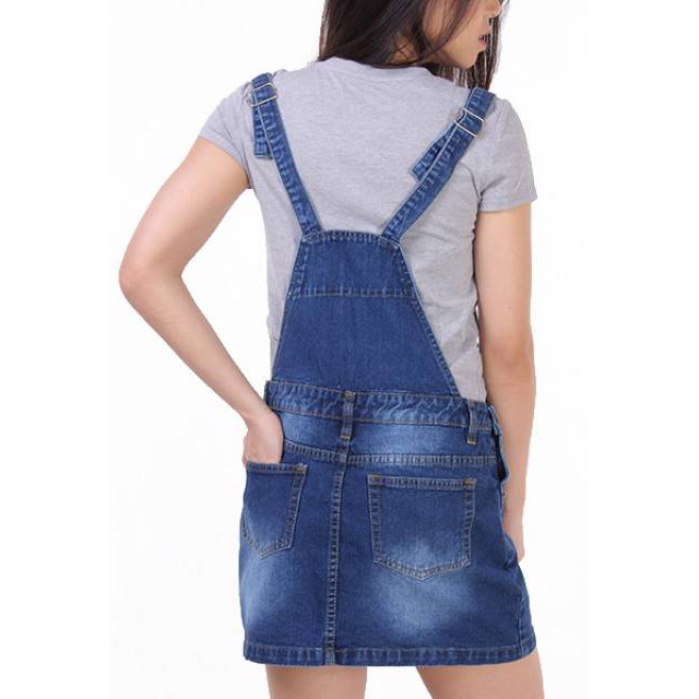 Jual Rok Jeans Overall skirt Jeans JSK 1747 | Shopee Indonesia