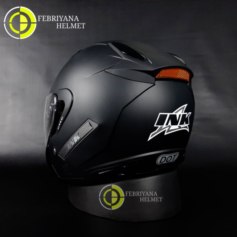 Jual HELM INK METRO 2 SOLID BLACK MATT | HALFFACE DOUBLE VISOR INK ...