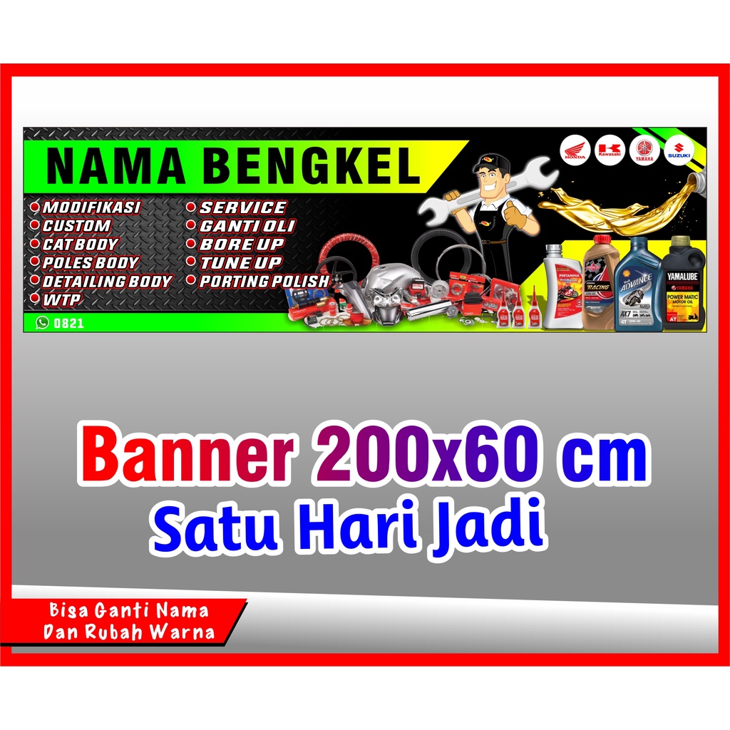 Jual Banner Bengkel Cod Spanduk Bengkel 200 X 60 Cm Shopee Indonesia