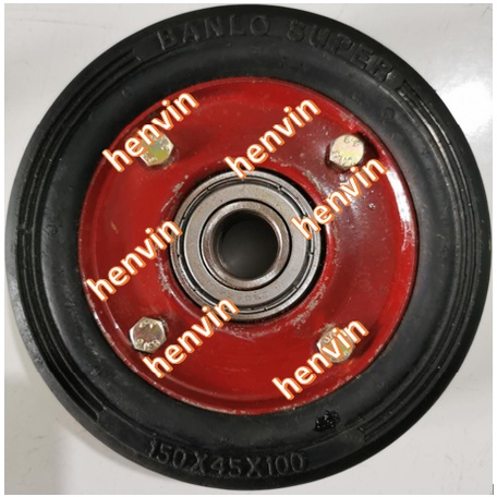 Jual Banlo 6 inchi roda lori roda troli ban mati double bearing lubang ...