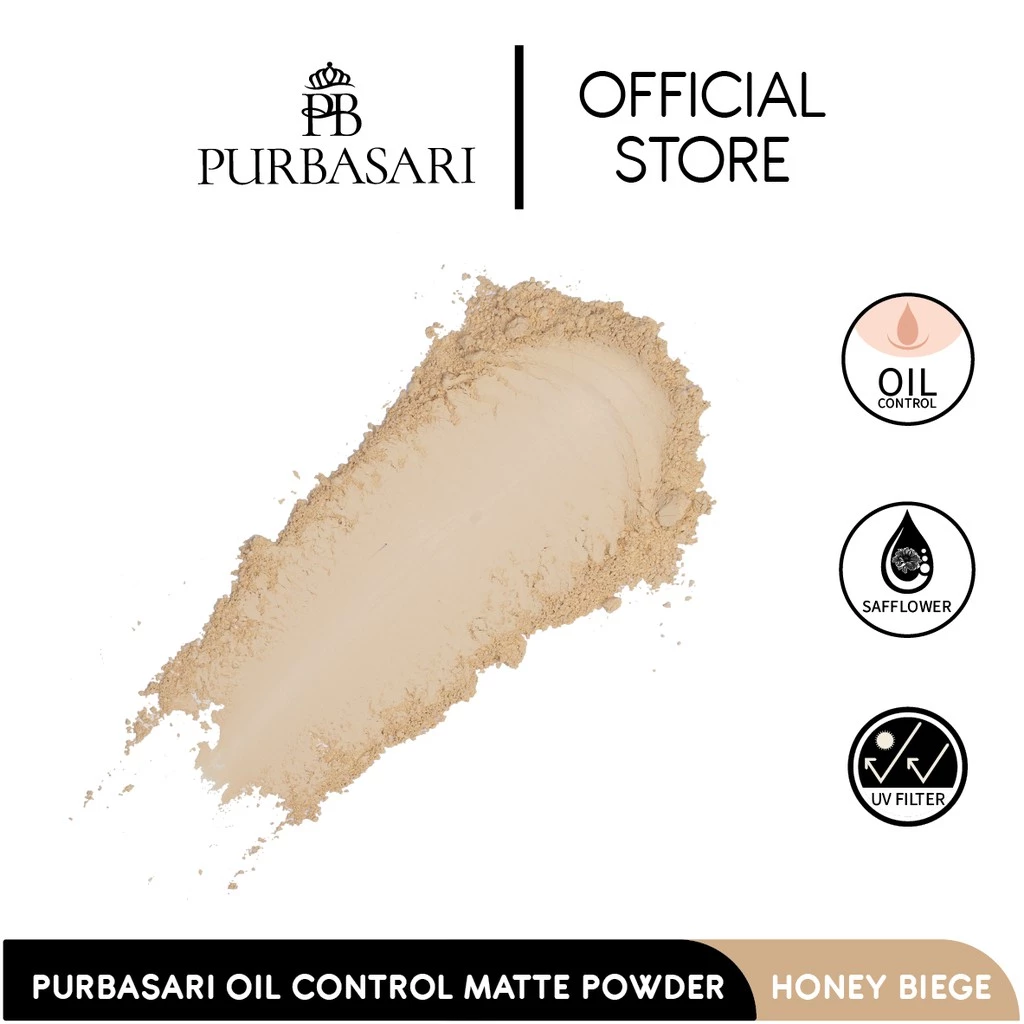 Purbasari Bedak Matte Tahan Lama Honey Beige dan Bedak Padat Oil Control
