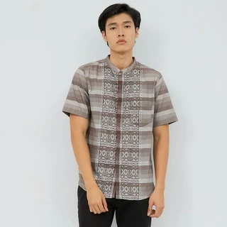 M231 Kemeja Pria Koko Pendek Coklat 2505B