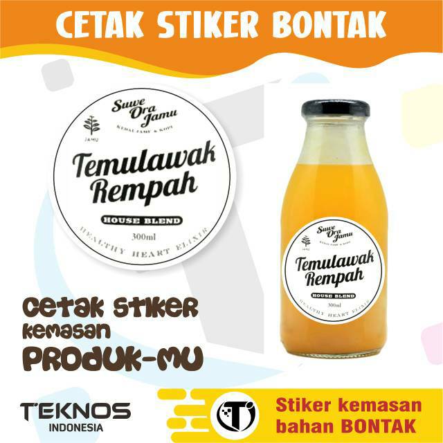 Jual STIKER STICKER LABEL MINUMAN BOTOL - LABEL PRODUK CUSTOM GLOSSY ...