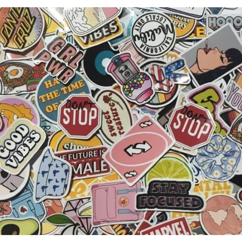 Jual Stiker/Tempelan Random 40 pcs (Free 10pcs) | Shopee Indonesia